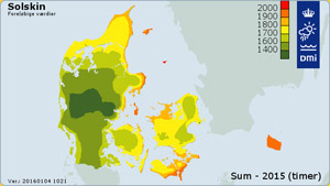 Solskinstimer i 2015